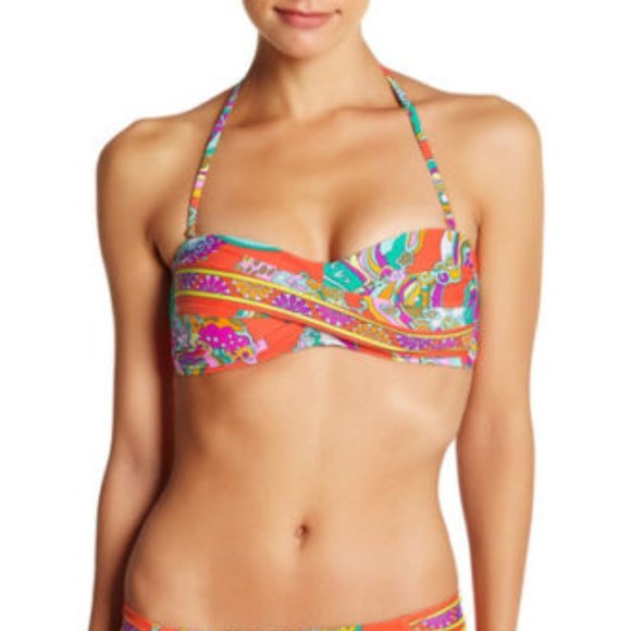 Trina Turk Sea Garden Twist Bandeau Bikini Top NWT - Picture 2 of 4